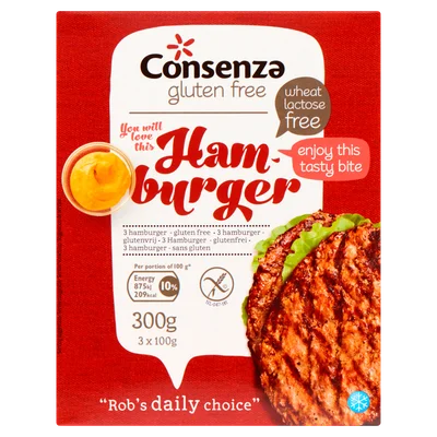 Consenza Glutenvrij hamburgers Doos 300 g