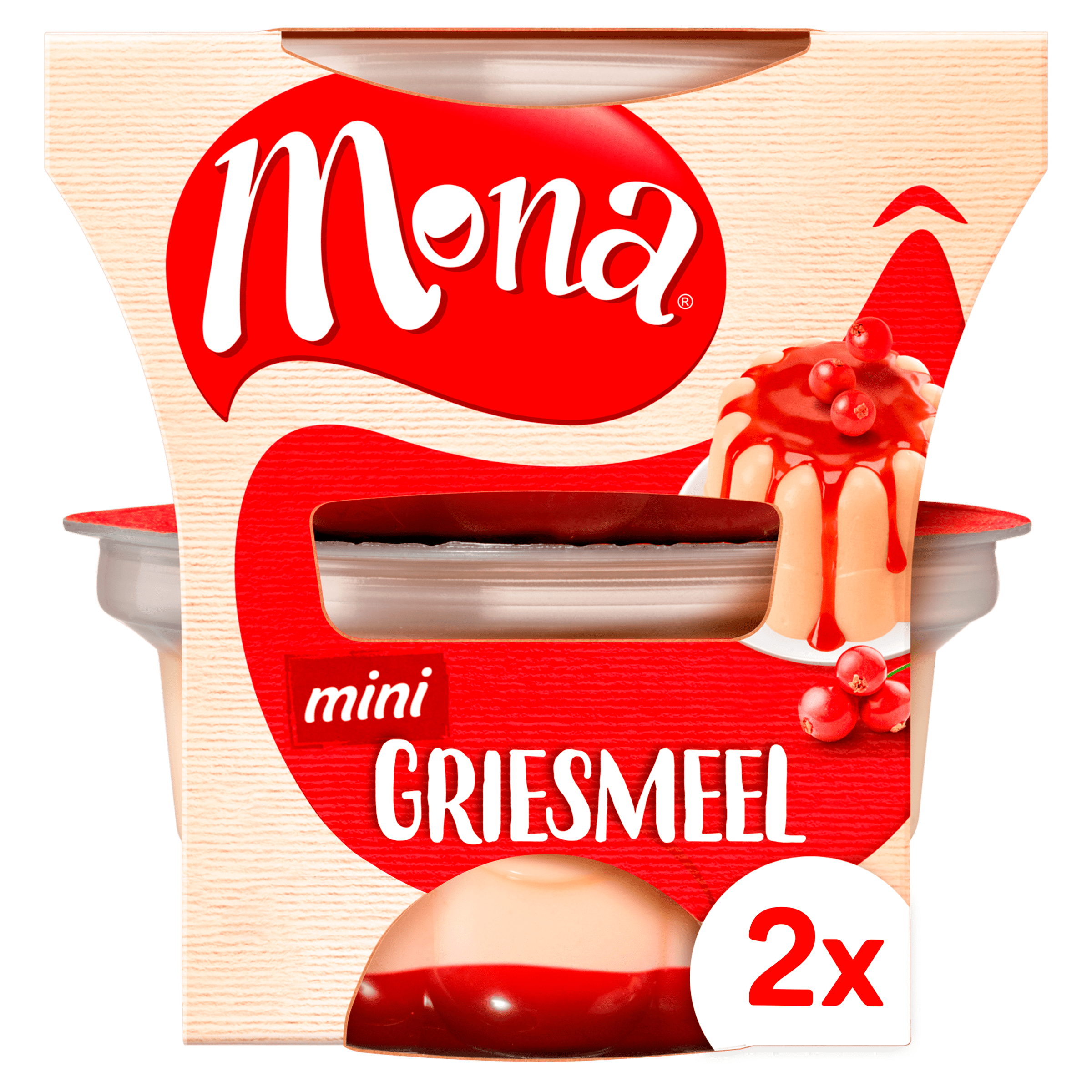 Mona Duopudding griesmeel-rode bessensaus Set 296 g