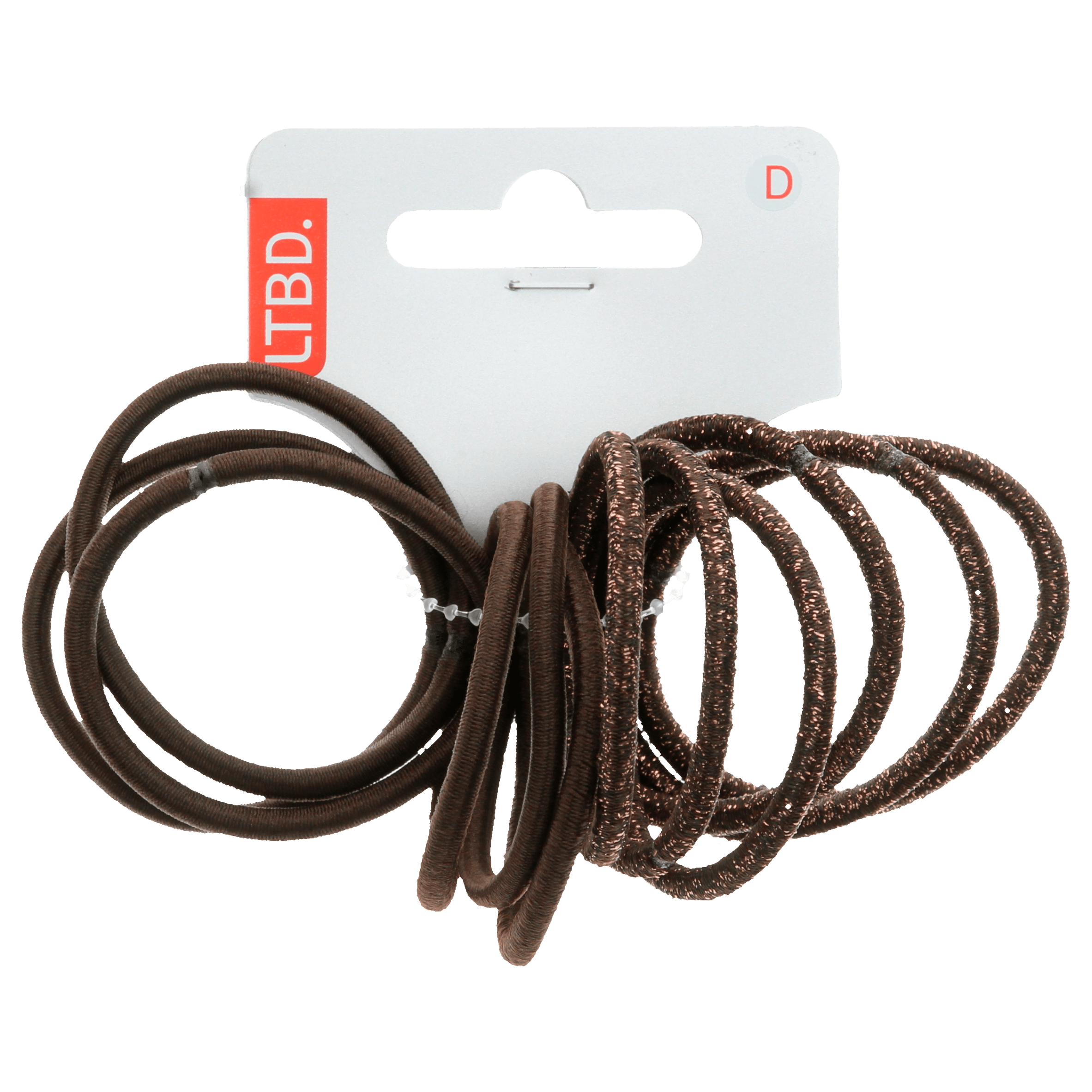 LTBD Elastiek 12 bruin glitter Zak 9 st