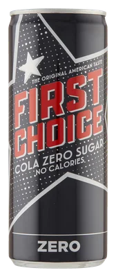 First Choice Cola zero sugar Blik 250 ml