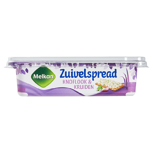 Melkan Zuivelspread knoflook &amp; kruiden Kuipje 200 g