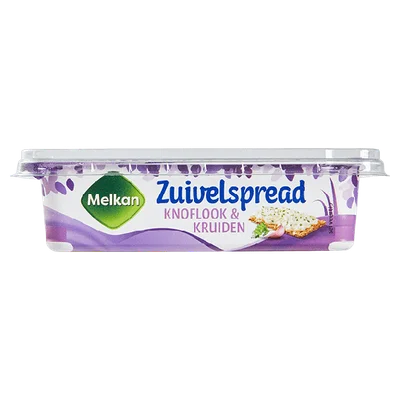 Melkan Zuivelspread knoflook &amp; kruiden Kuipje 200 g