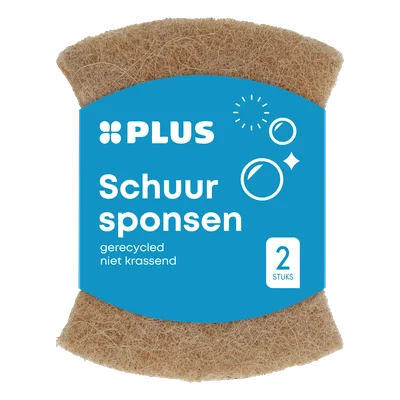 PLUS Gerecyclede schuurspons niet krassend Pak 2 st