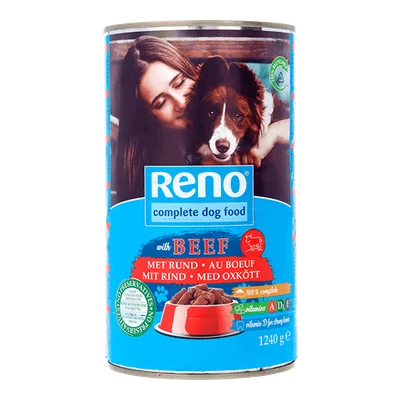 Reno Hondenvoer in blik kip brok/saus Blik 1240 g