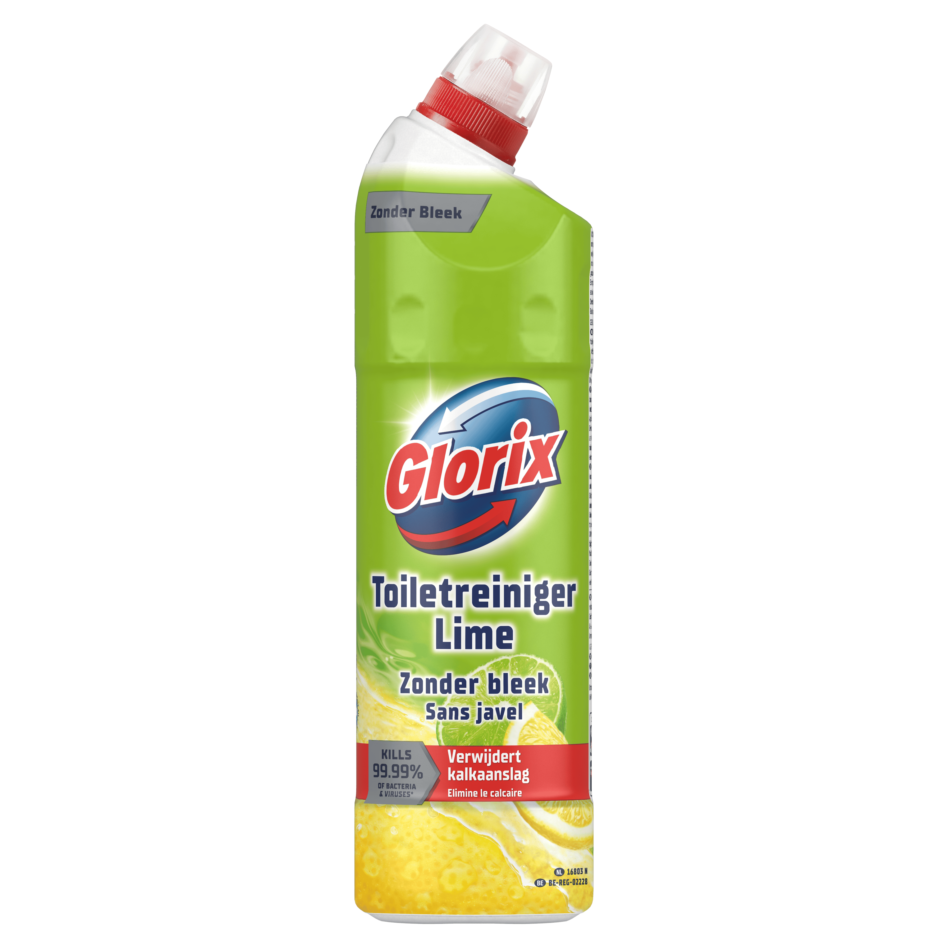 Glorix wc gel zonder bleek limoen Fles 750 ml