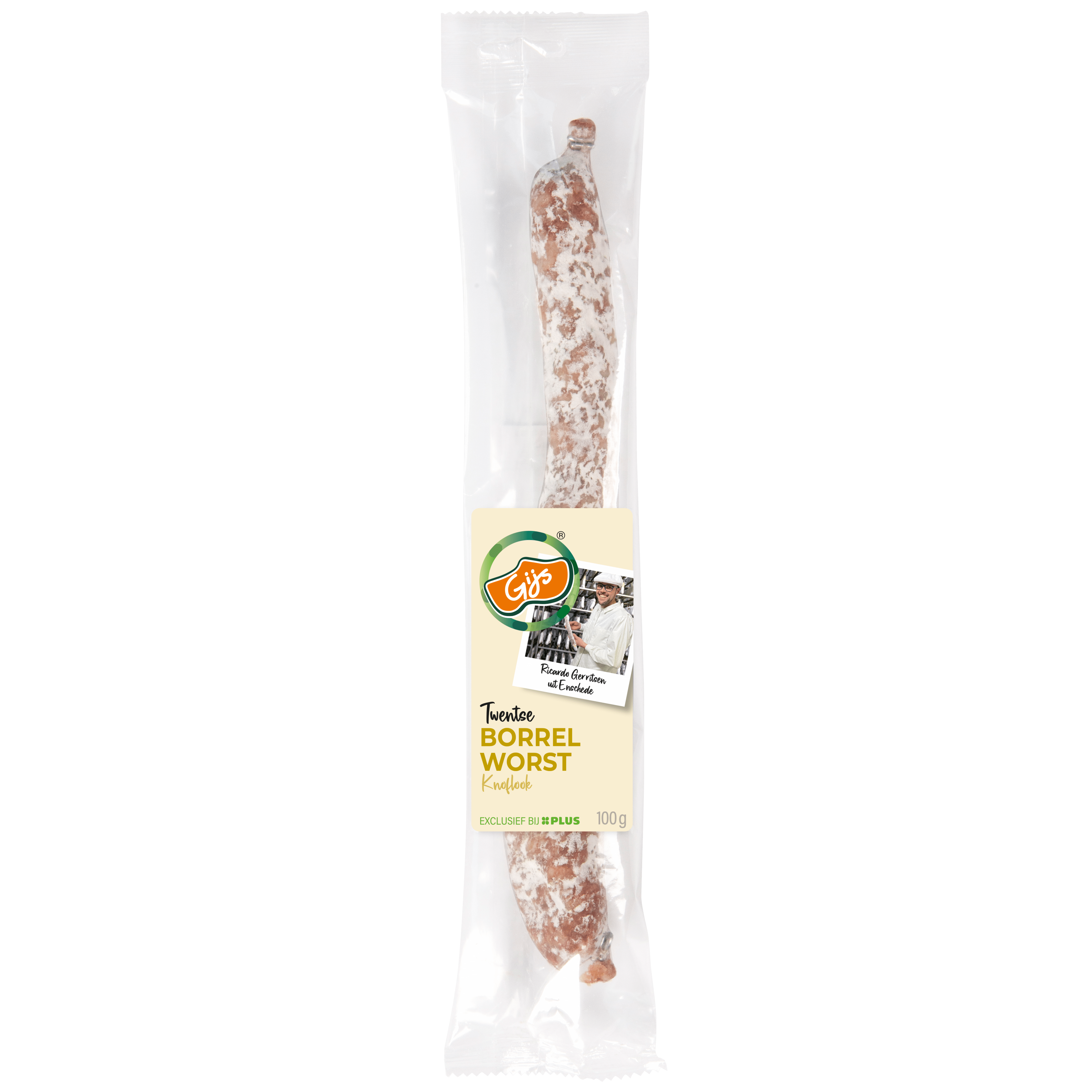 GIJS Borrelworst knoflook Wikkel 130 g