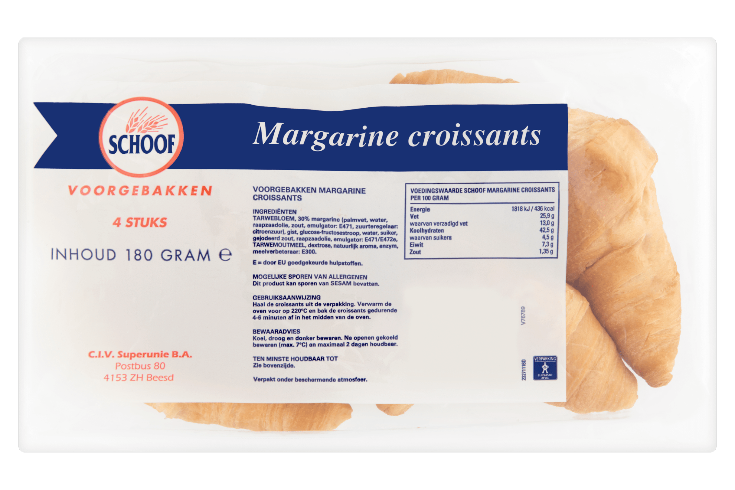 Schoof Croissants Zak 4 st