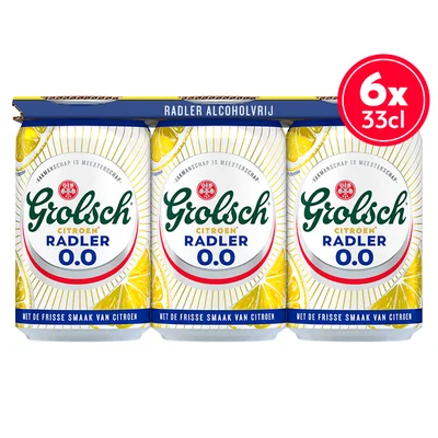 Grolsch Radler citroen 0.0 blik Set 1980 ml