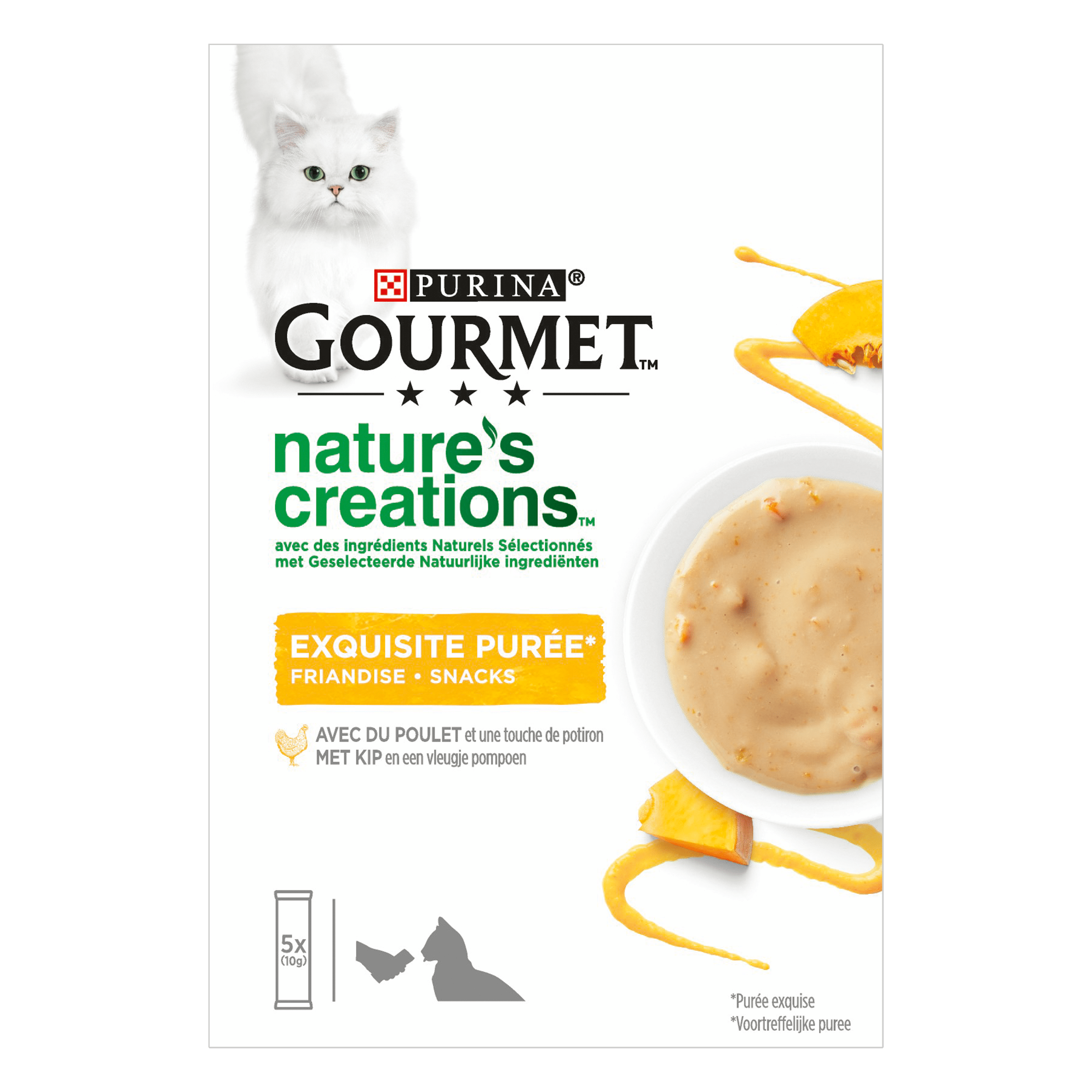 Gourmet Puree kattensnacks met kip &amp; catnip Doos 5 st