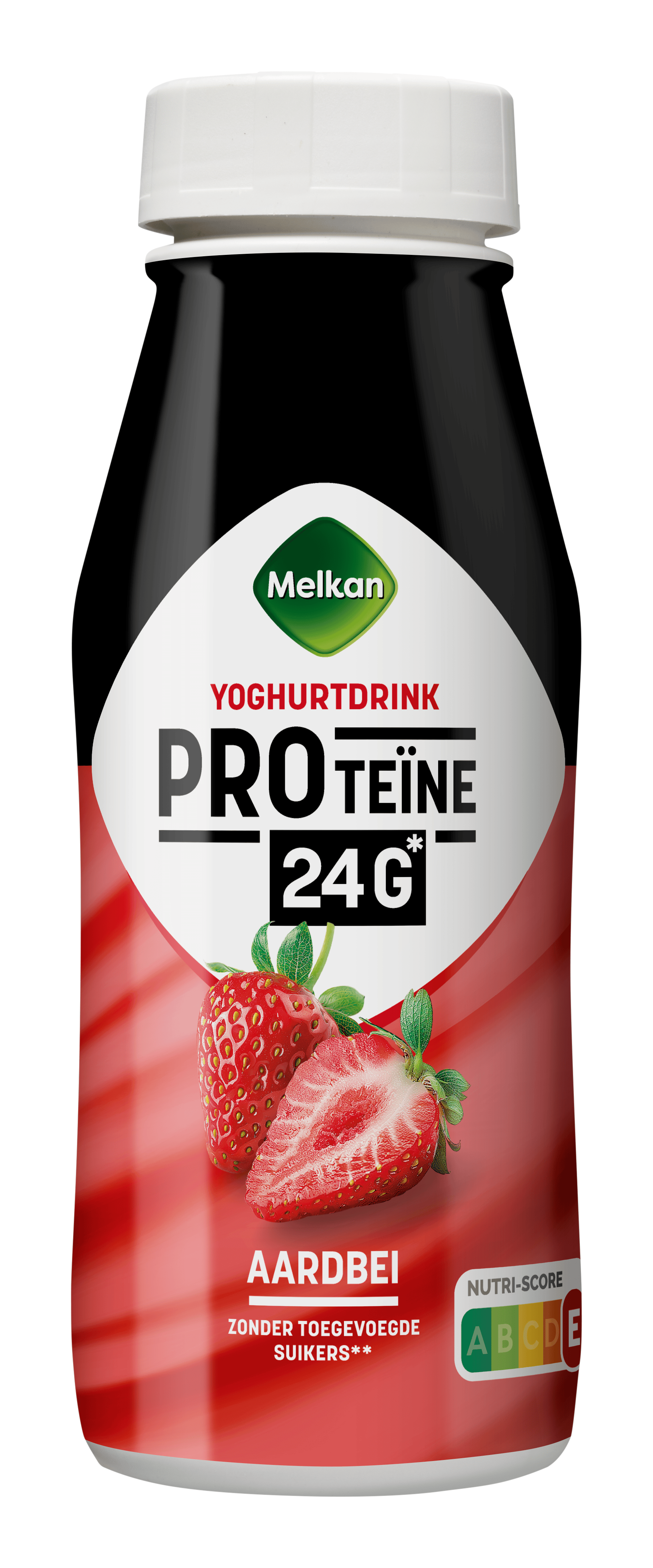 Melkan High Protein yoghurtdrink aardbei Fles 240 g
