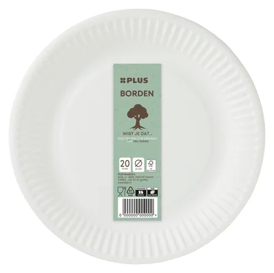 PLUS Bord karton FSC 23cm Krimp 20 st