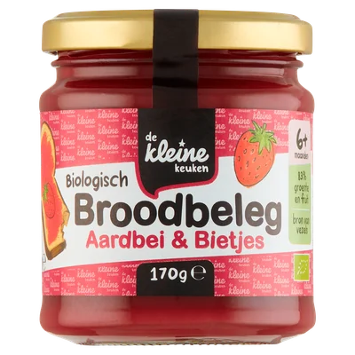 De Kleine Keuken Bio broodbeleg aardbei bietjes 6+ Pot 170 g
