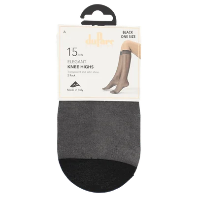DuParc Kniekaus Lycra 15D zwart 2p
