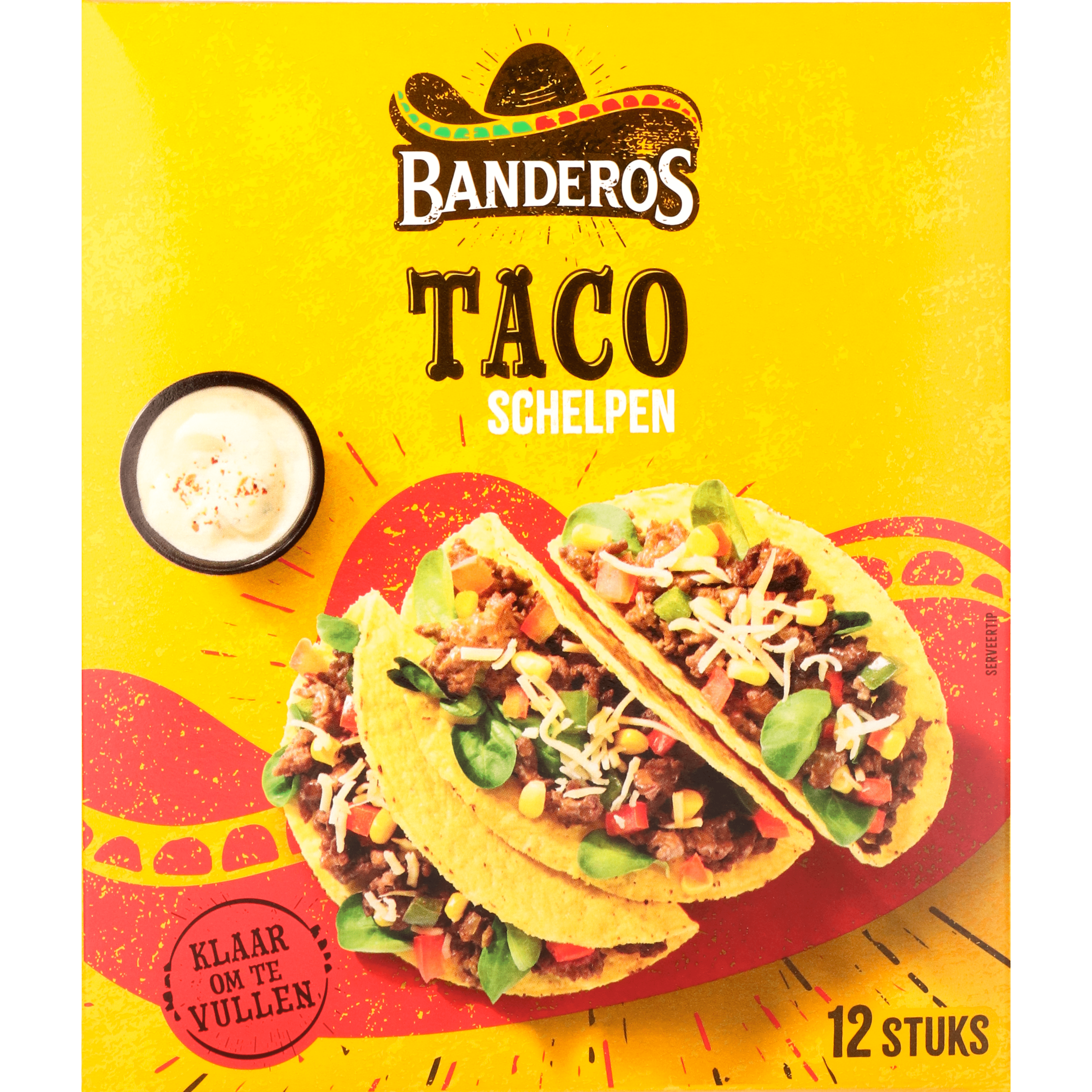 Banderos Tacoschelpen Doos 12 st