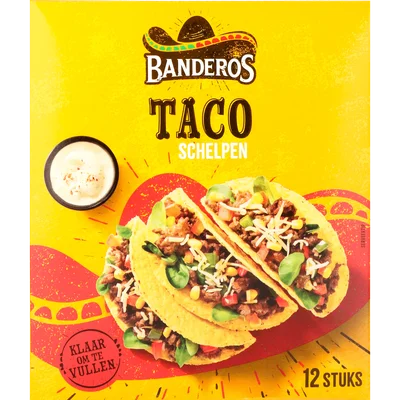 Banderos Tacoschelpen Doos 12 st