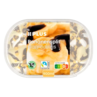 PLUS slagroomijs banaan Kuipje 900 ml