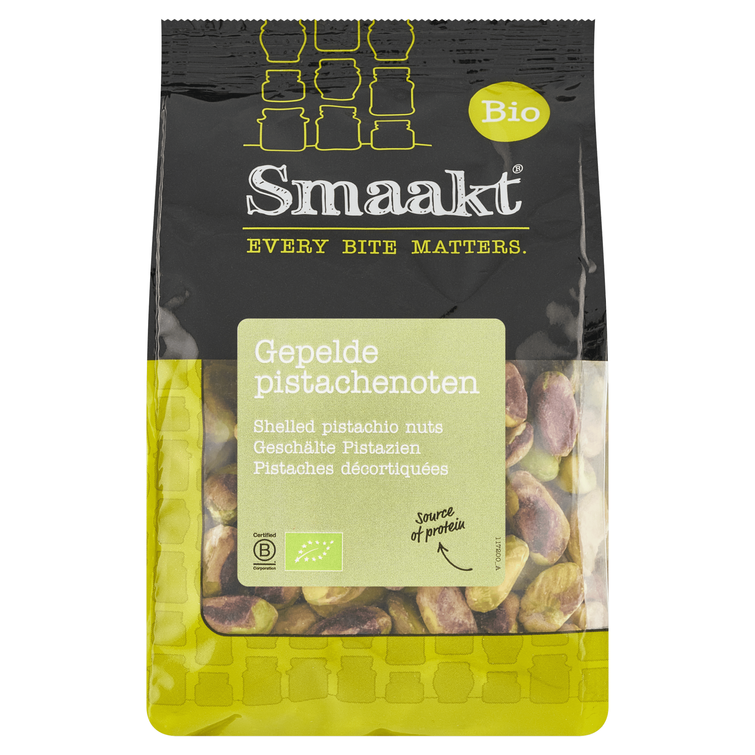 Smaakt Pistachenoten gepeld bio Zak 170 g