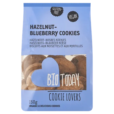 BioToday Hazelnut &amp; Blueberry cookies bio Zak 150 g