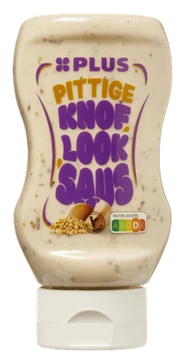 PLUS Tafelsaus pittige knoflooksaus Fles 300 ml