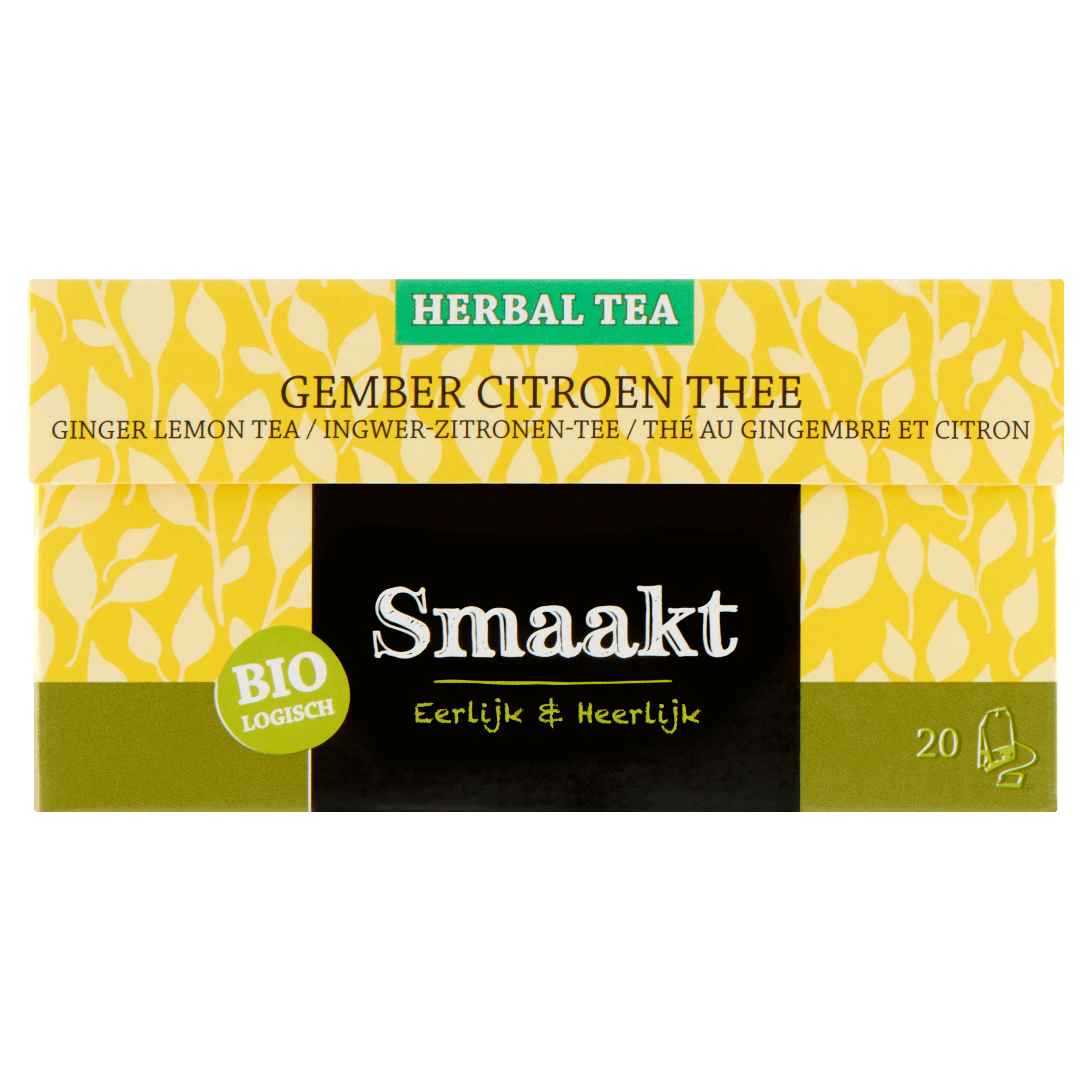 Smaakt Gember-citroenthee bio Doos 20 st