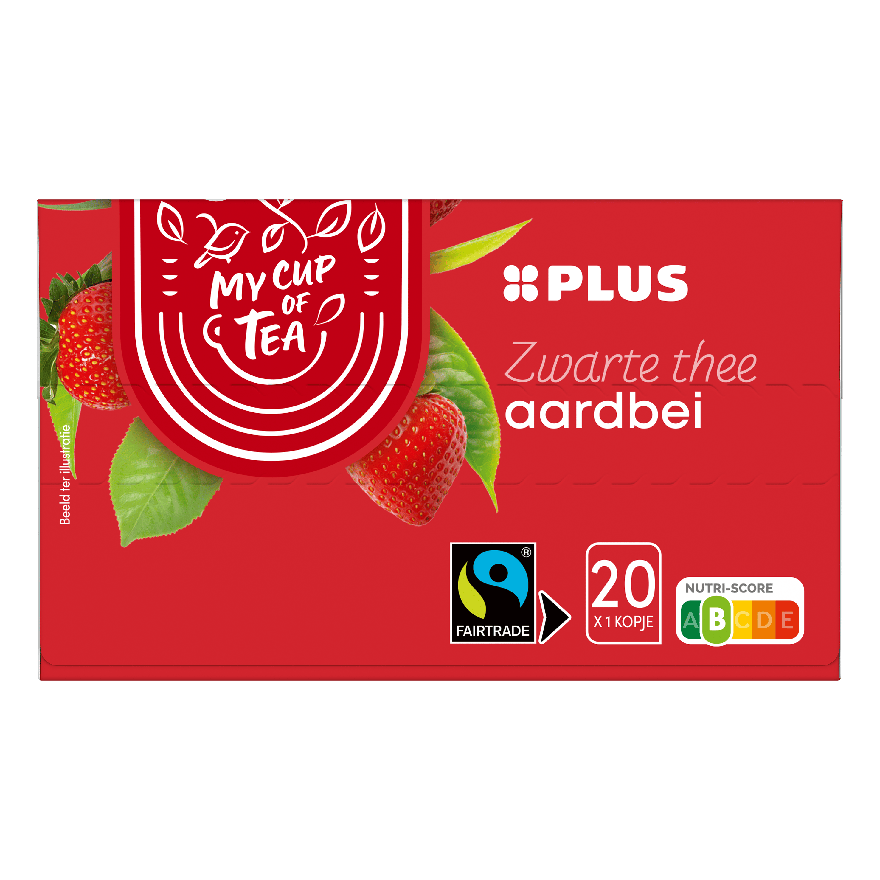 PLUS Thee Aardbei Fairtrade Doos 20 st