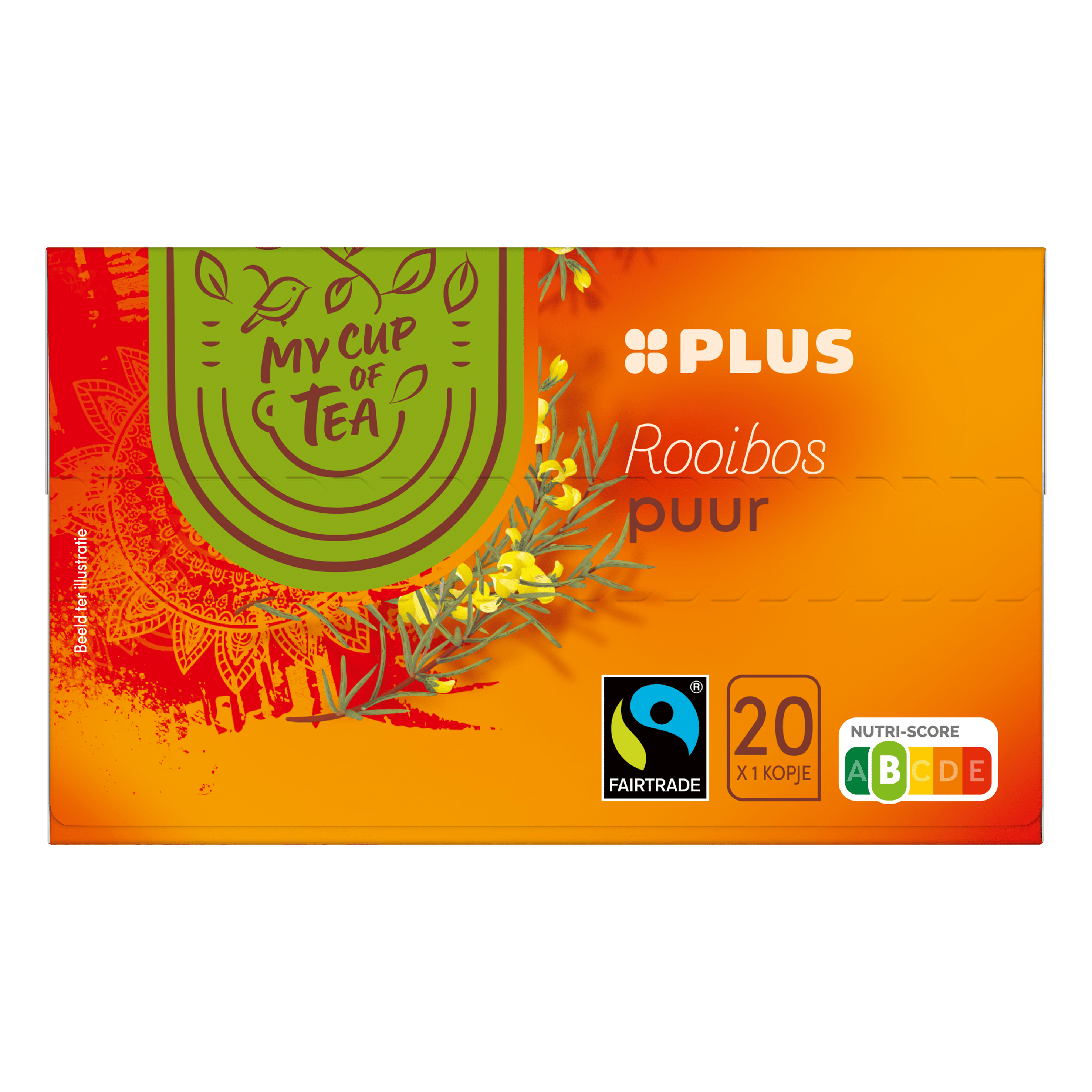 PLUS Thee Rooibos Puur Fairtrade Doos 20 st