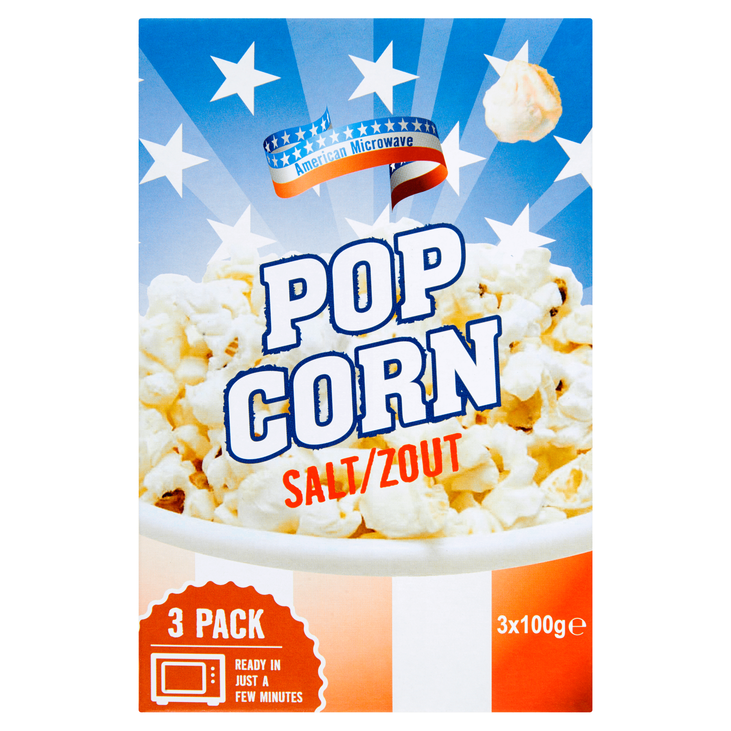 American Popcorn zoet magnetron 3-pack Doos 300 g