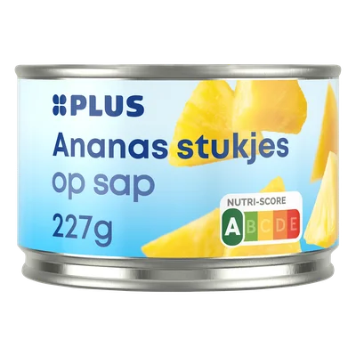PLUS Ananas schijven op sap Blik 227 g