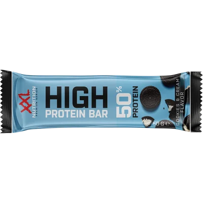XXL Nutrition High protein bar 2.0 cookies &amp; cream Wikkel 50 g