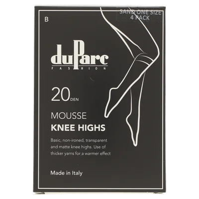 DuParc BASIC Kniekous Mousse 20D Zwart/4p