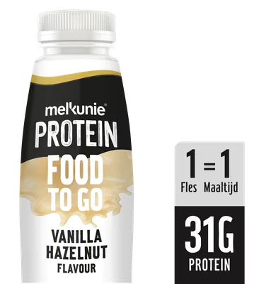 Melkunie Protein food to go vanille hazelnut Fles 500 ml
