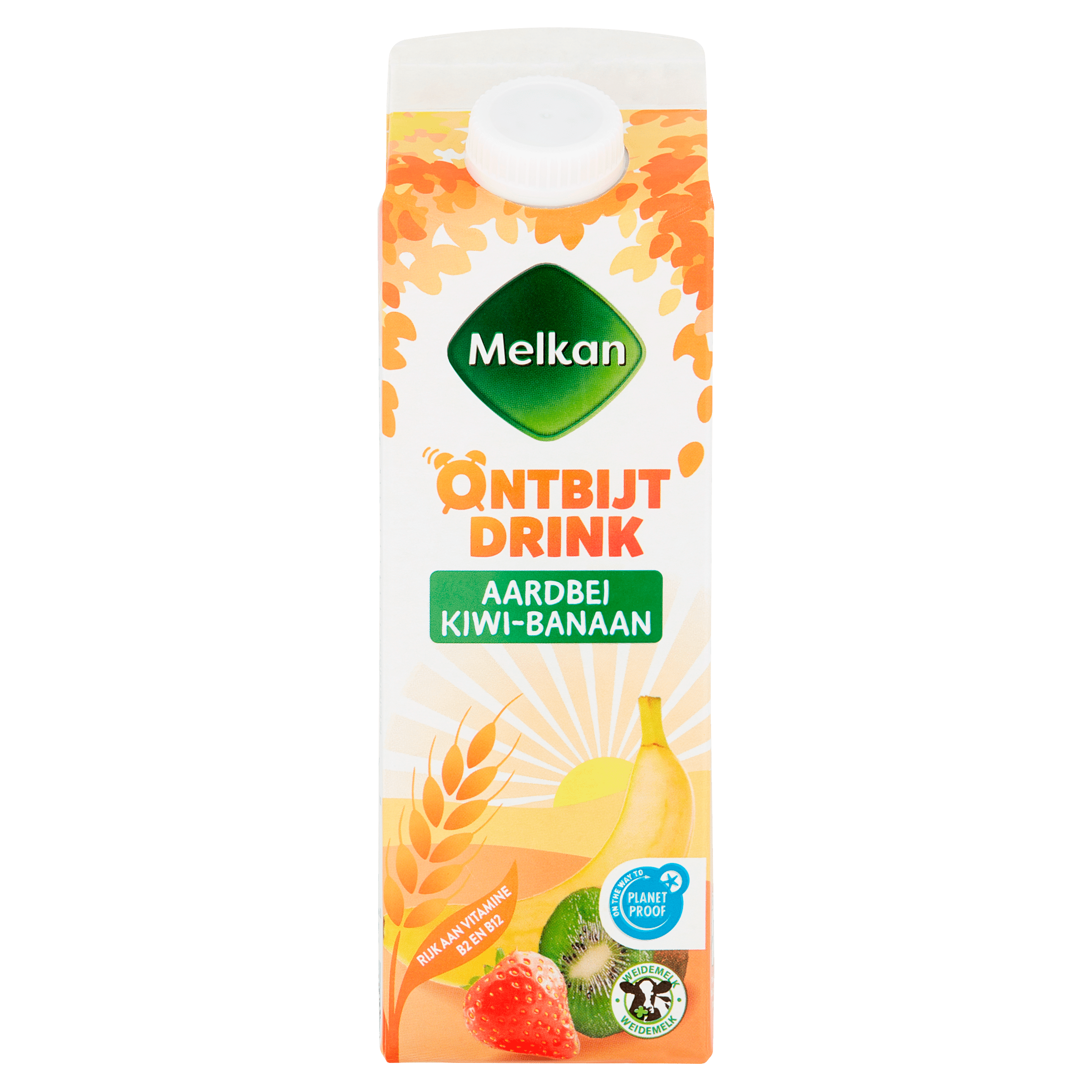 Melkan Drinkontbijt fruit aardbei-kiwi-banaan Pak 500 ml