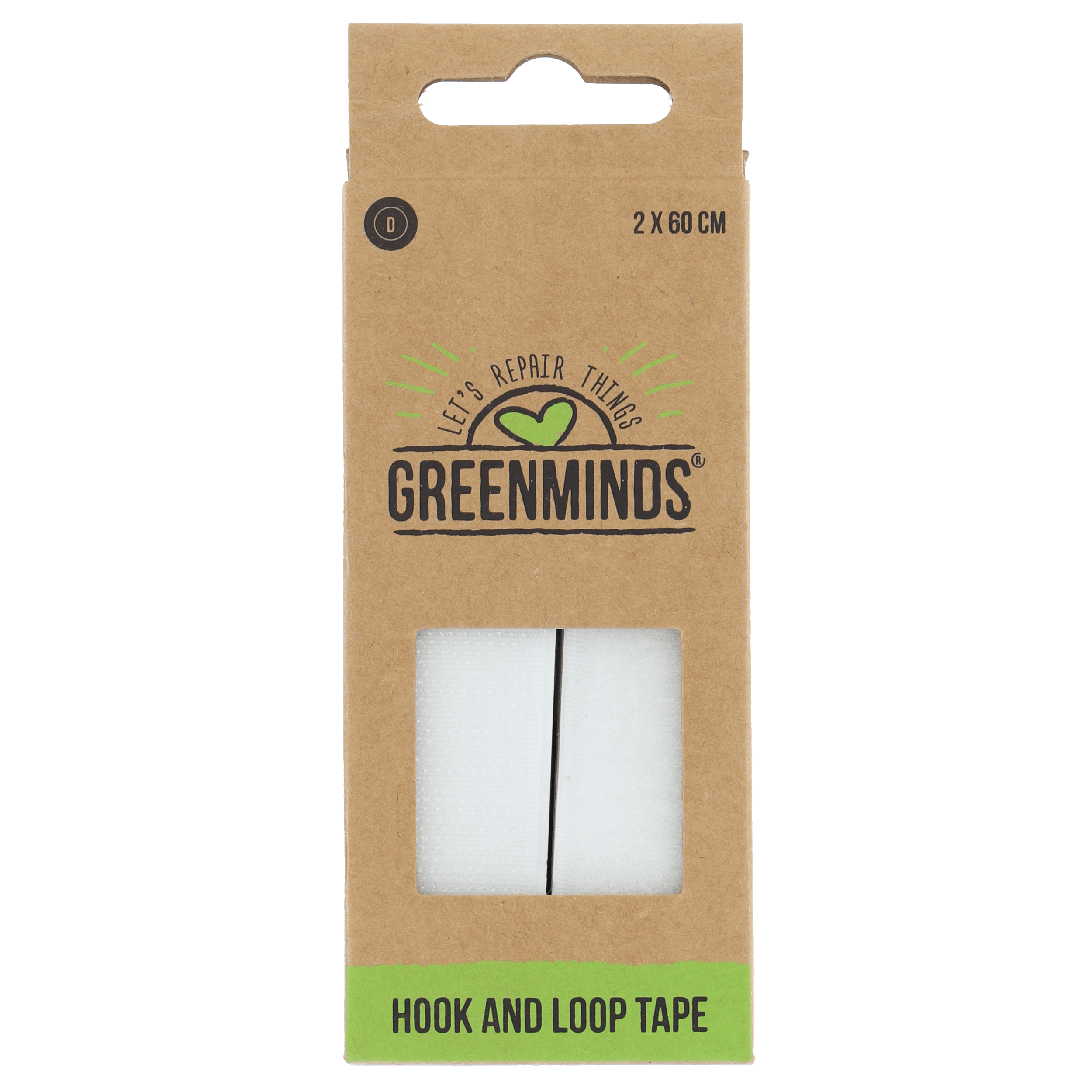 Greenminds Klitteband Zelfkleven Wit 60cm Kaart 13 g