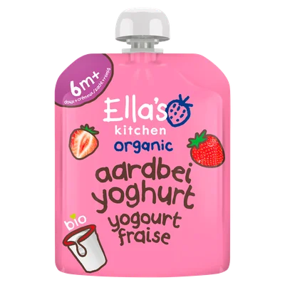 Ella's Kitchen 6+ Aardbei yoghurt Griekse stijl Stazak 90 g