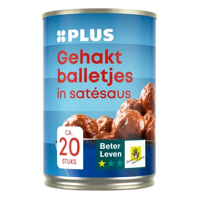 PLUS Gehaktballetjes in satésaus Blik 420 g