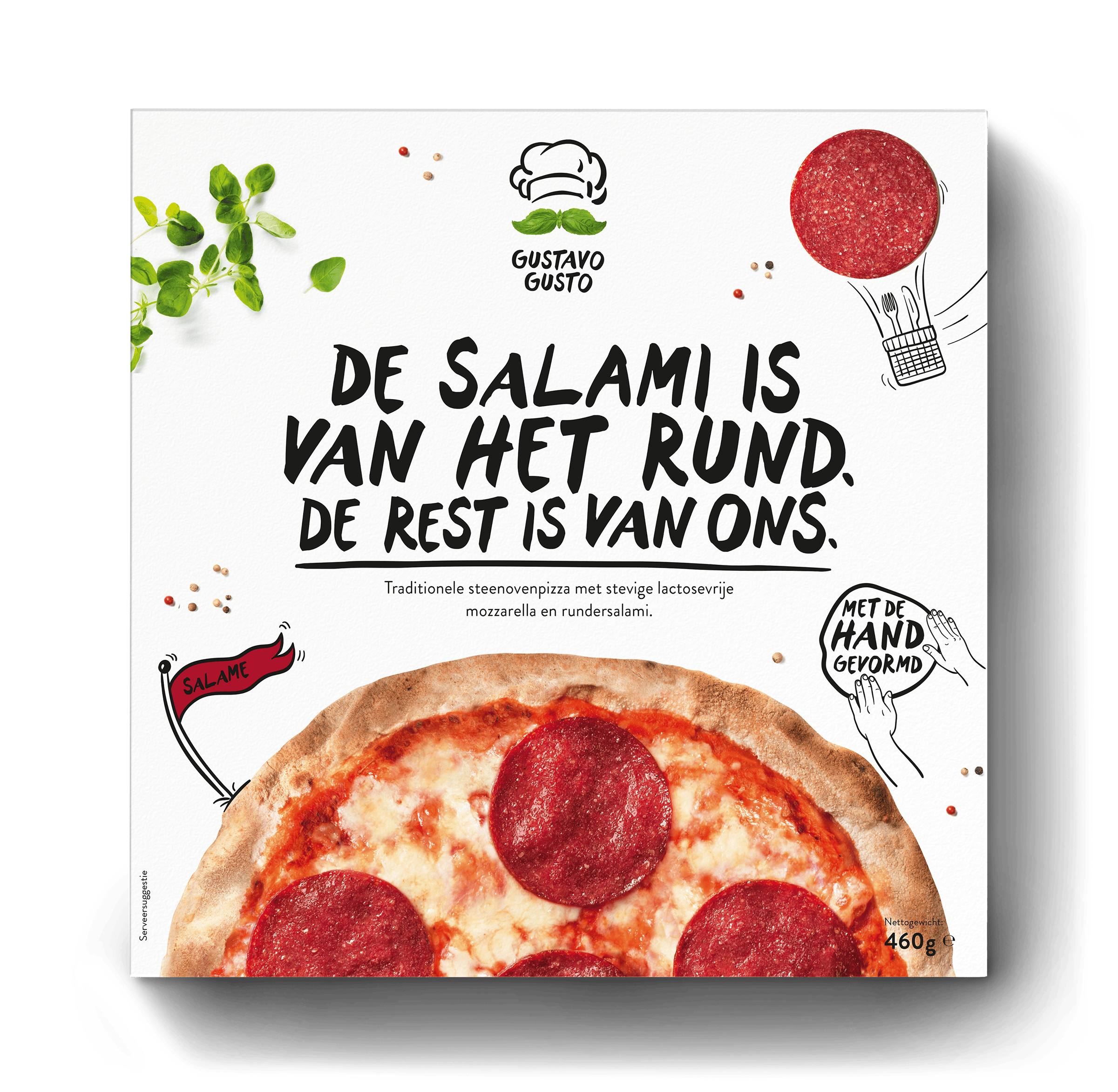 Gustavo Gusto Pizza Salame Classic Doos 460 g