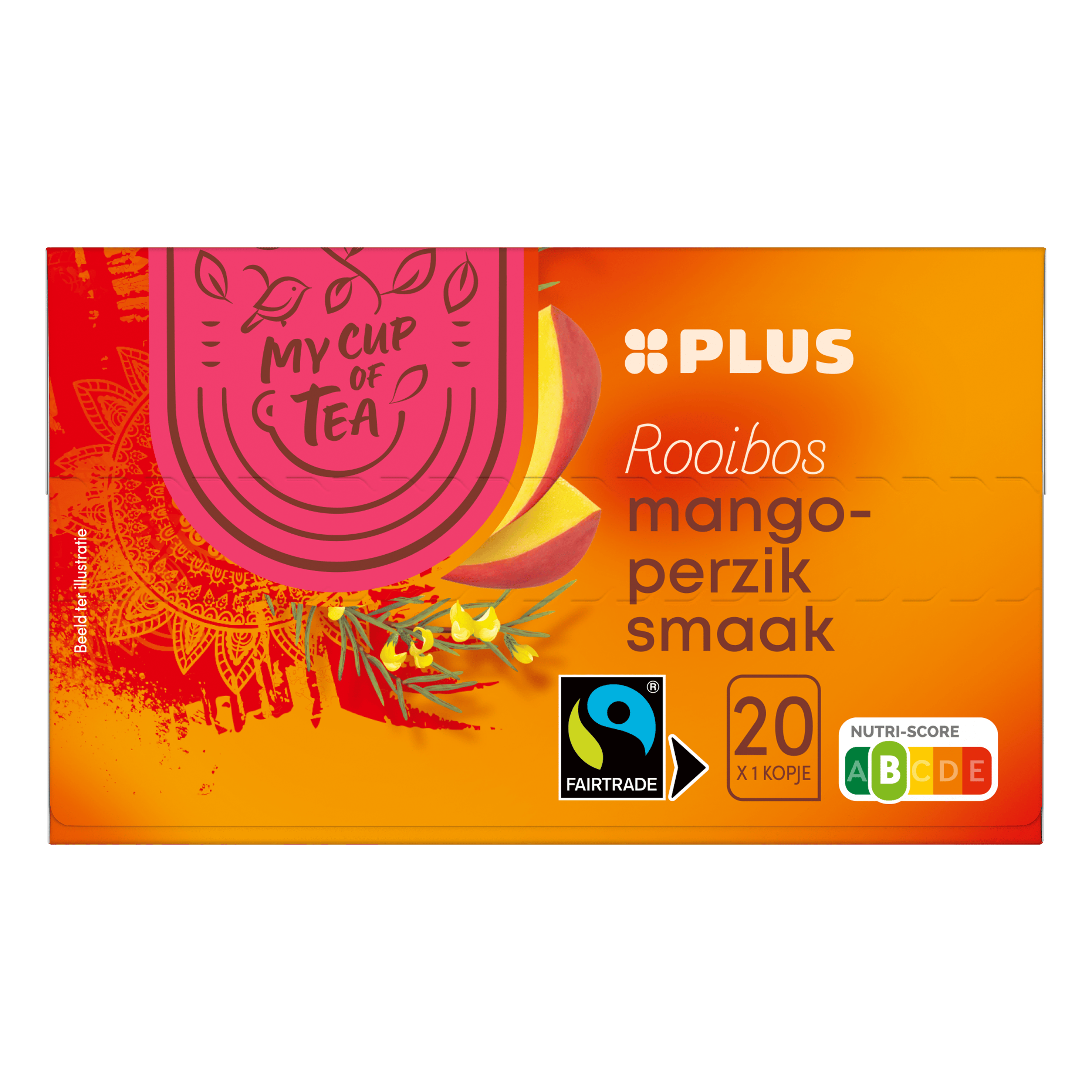 PLUS Rooibos thee mango perz 1.5g Doos 20 st