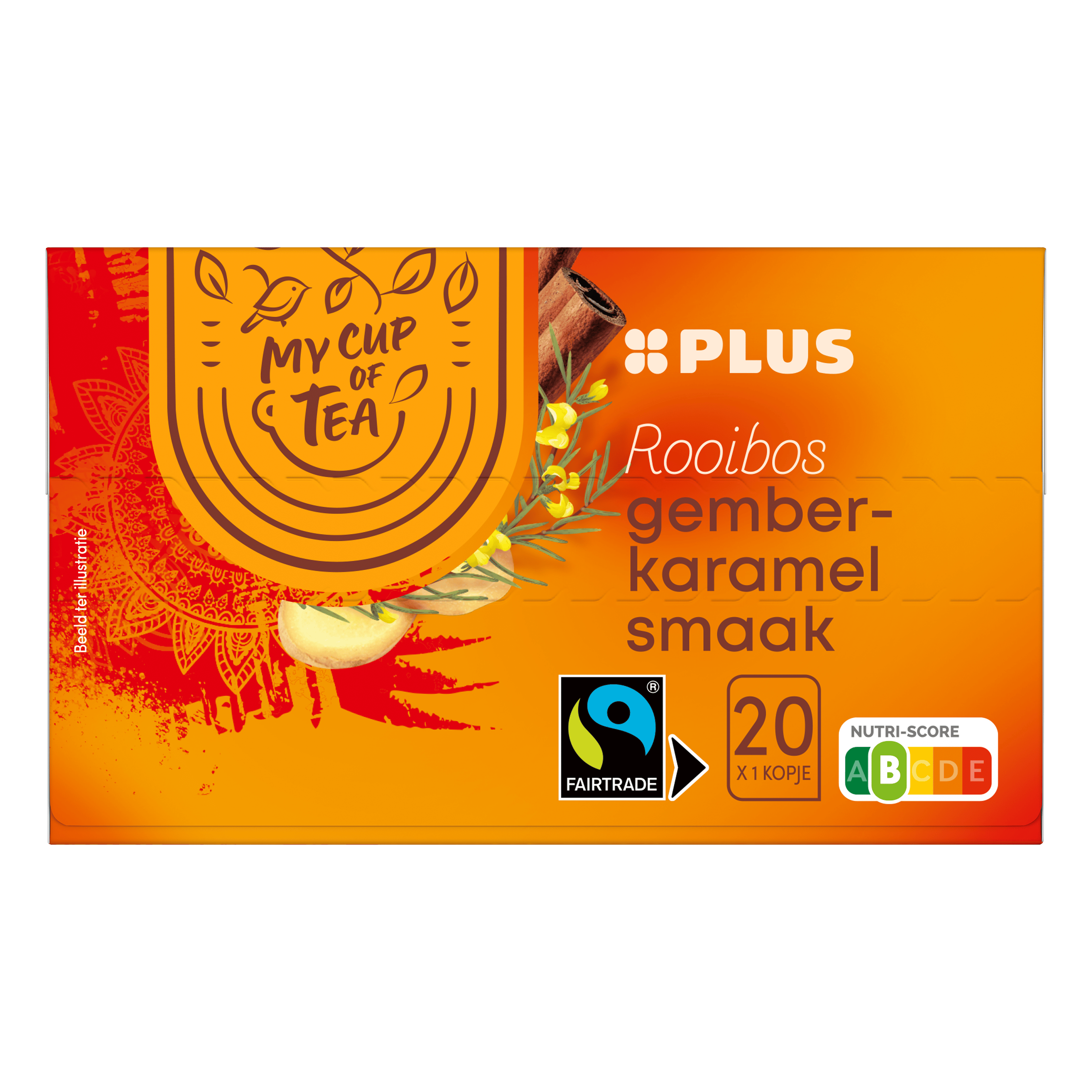 PLUS Rooibos thee gember kar 1.5g Doos 20 st