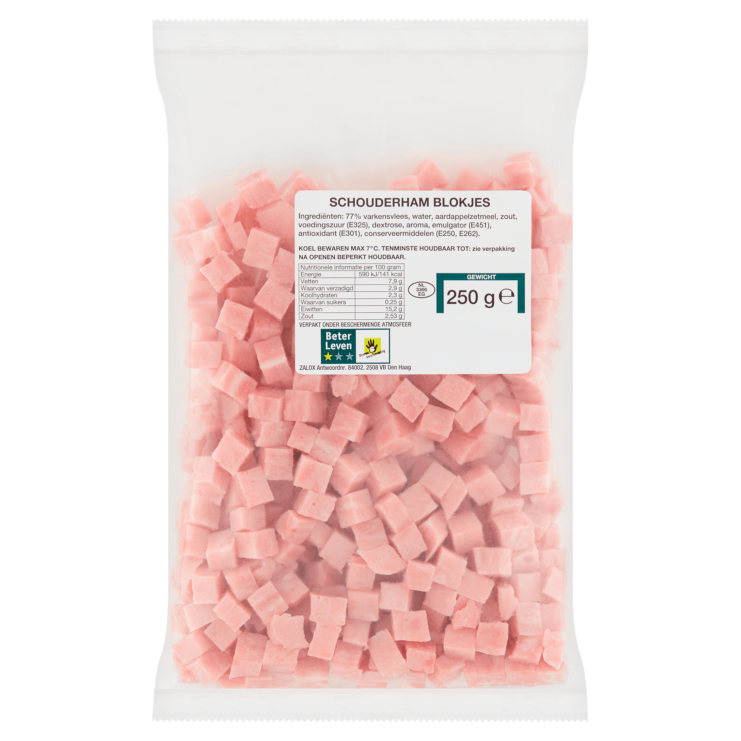 Merkloos Schouderhamblokjes Krimp 250 g