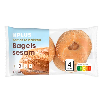 PLUS Bagels met sesam Zak 4 st