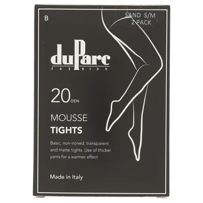 DuParc BASIC panty Mousse 20D zwart XXL /2p Doos 2 st