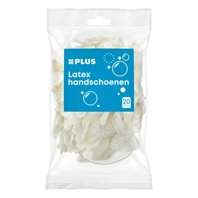 PLUS Handschoenen latex wegwerp Zak 20 st