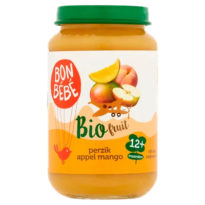 Bonbebe Bio 12+F1207 perzik appel mango Pot 200 g