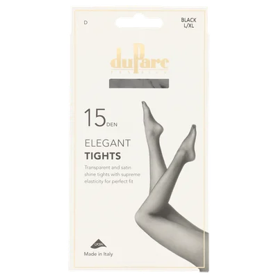 DuParc Panty Lycra 15D Satijnglans zwart SM Doos 1 st