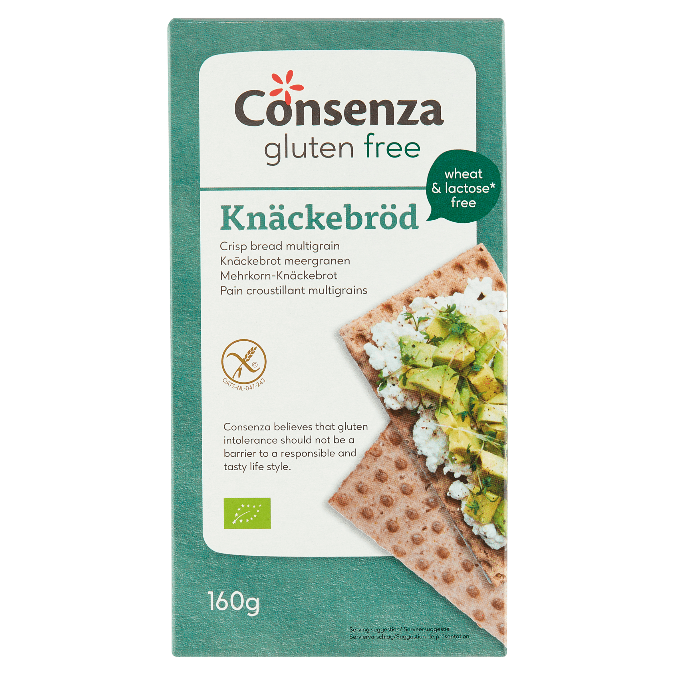 Consenza GV Knackebrod Meergranen - bio Doos 160 g