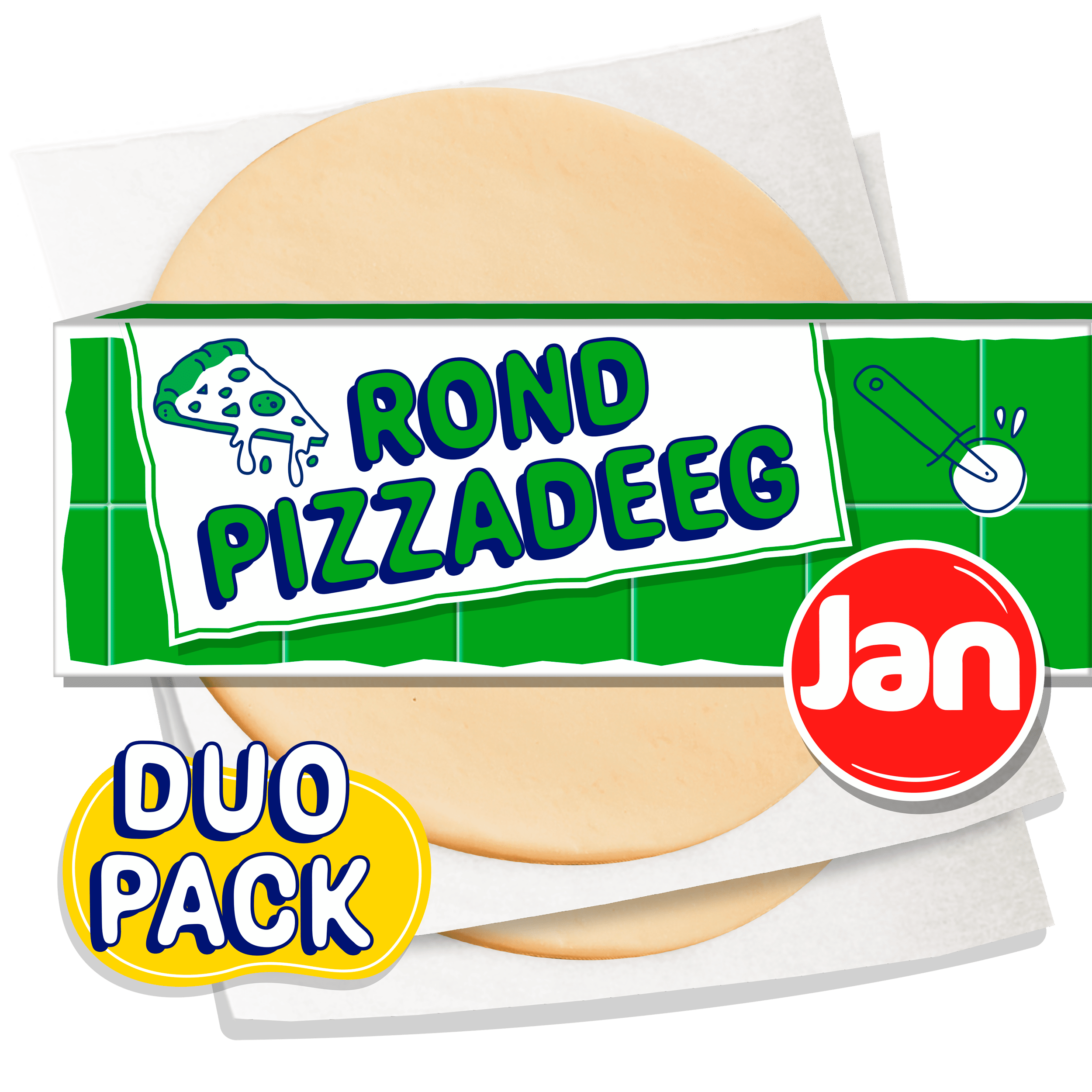 Jan Rond &amp; dun pizzadeeg duoverpakking Doos 520 g
