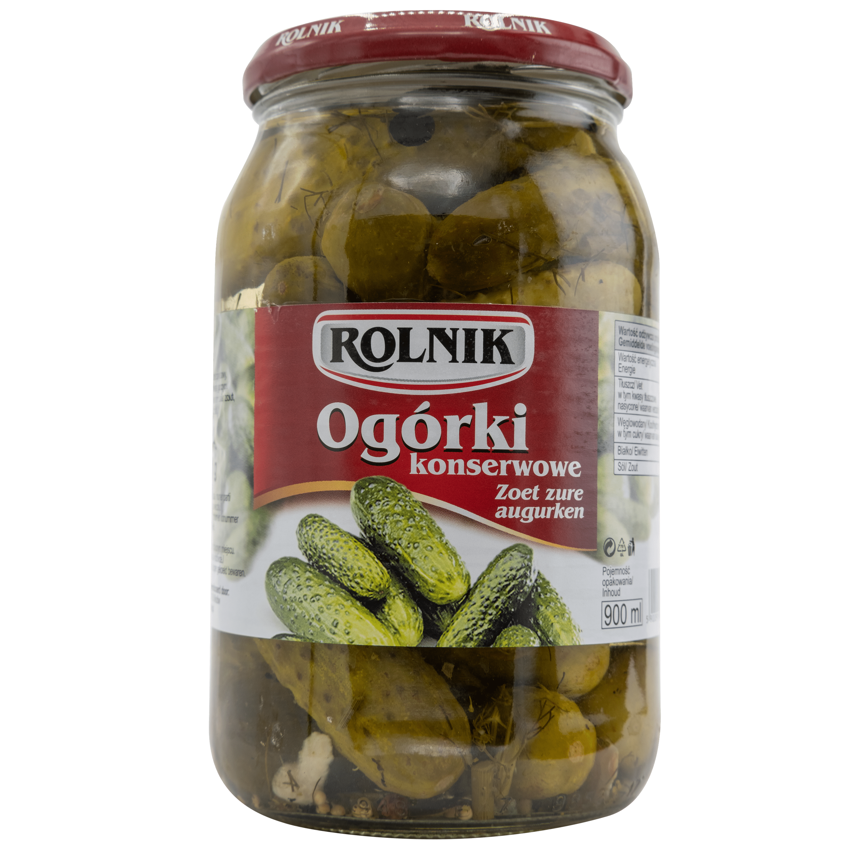 Rolnik Ogorki Konserwowe / Augurk zoet zuur Pot 850 g