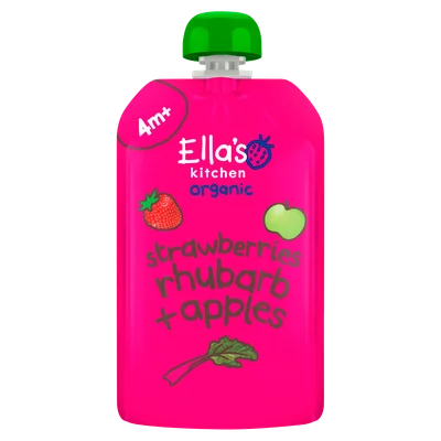 Ella's Kitchen 4+ Strawberry, rhubarb + apple Stazak 120 g