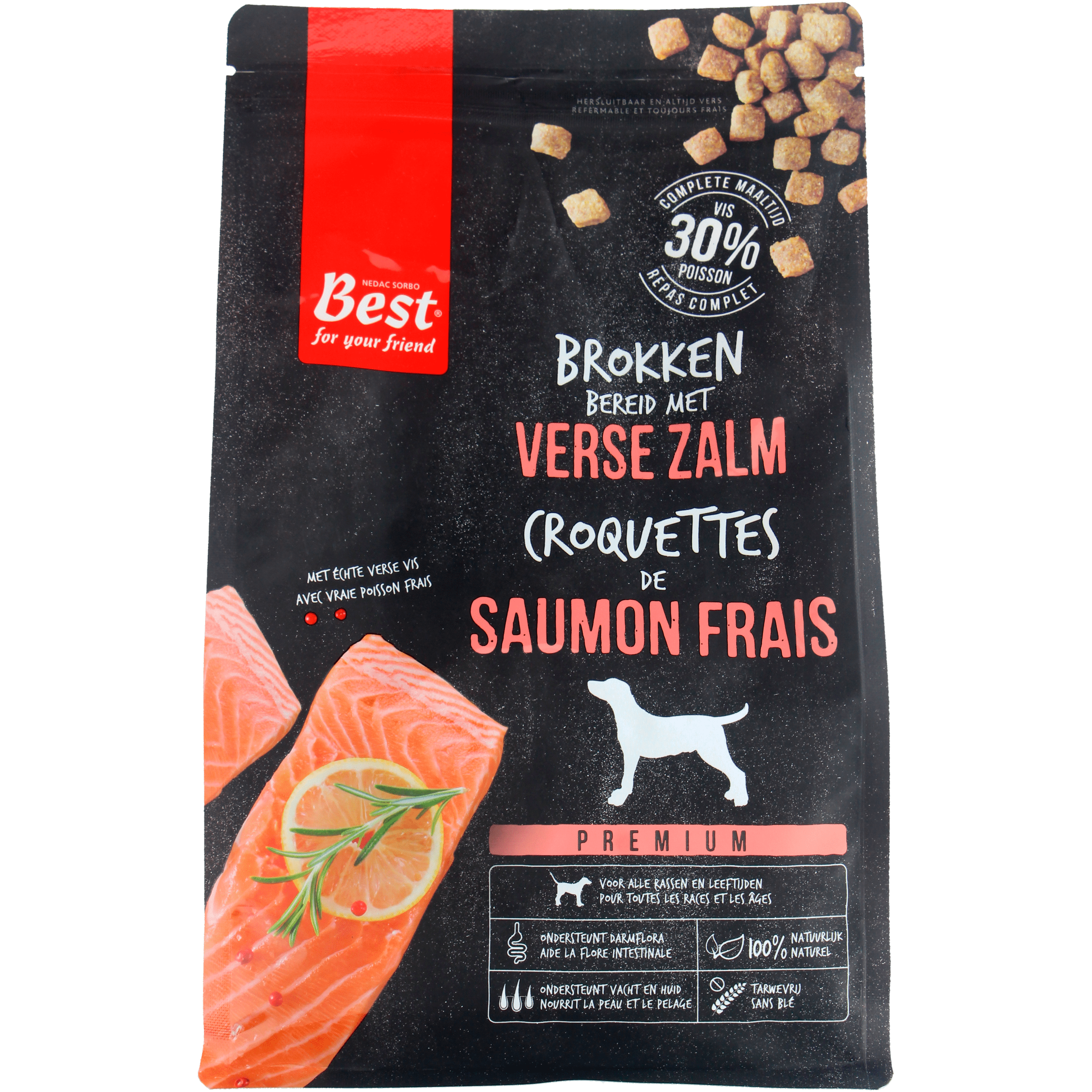 Best For Your Friend Hondenbrokken zalm Zak 1500 g
