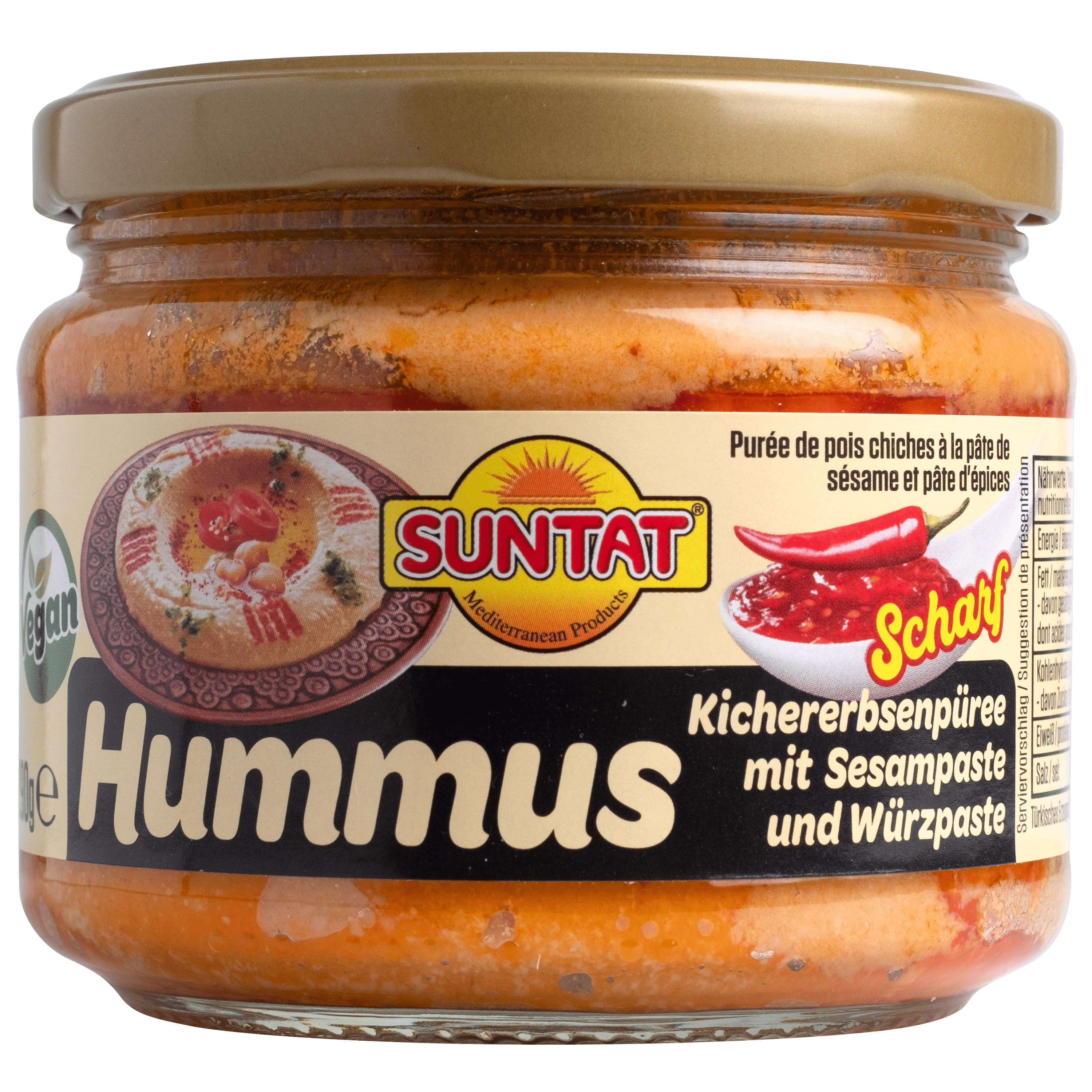 Suntat Hummus met sambal (pikant) Pot 290 g